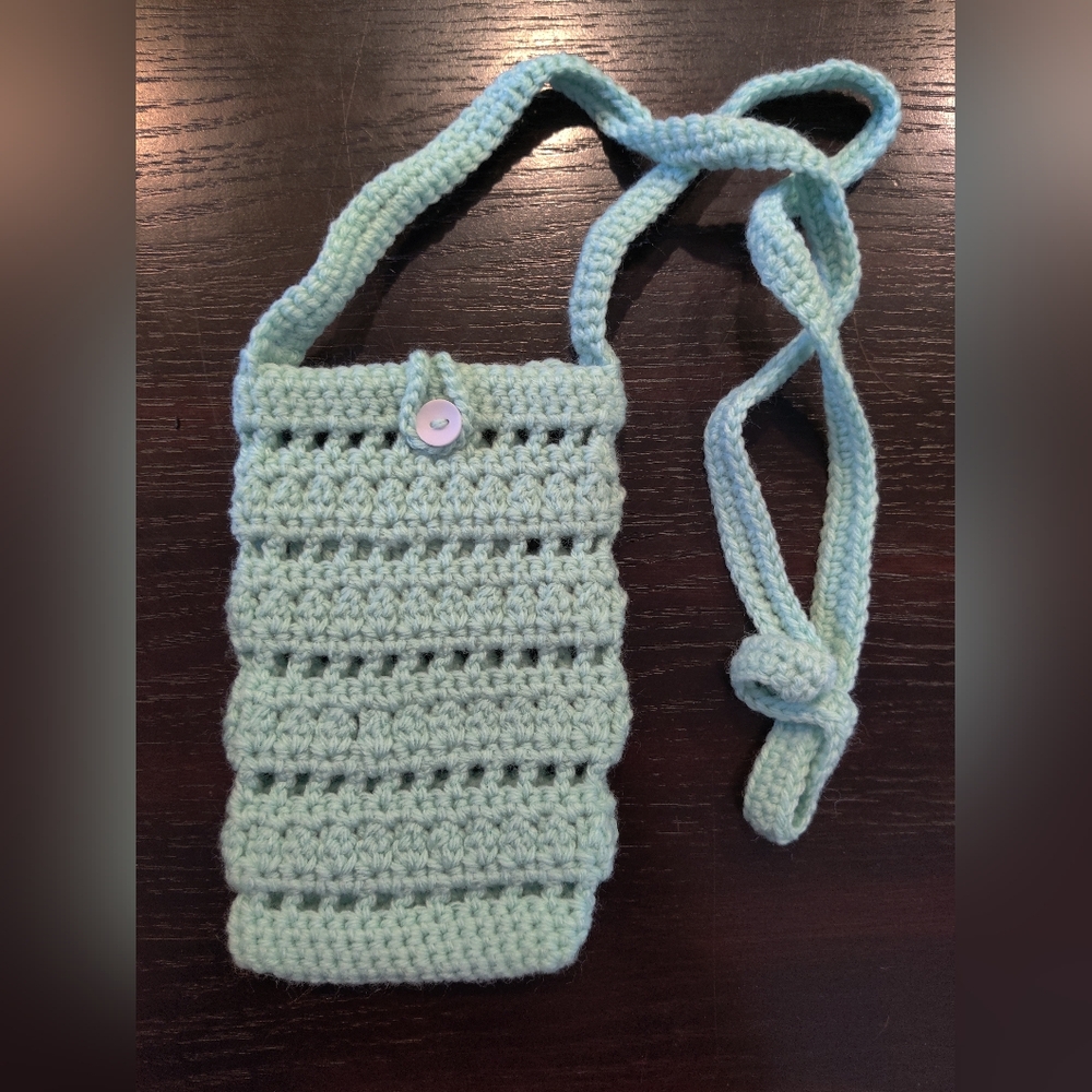 Mint Green Crochet Crossbody Bag